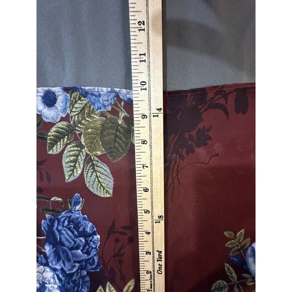 Women’s Burgundy Floral Sheer Scarf Wrap Shawl – 100% Polyester Vintage Inspire - Picture 5 of 5